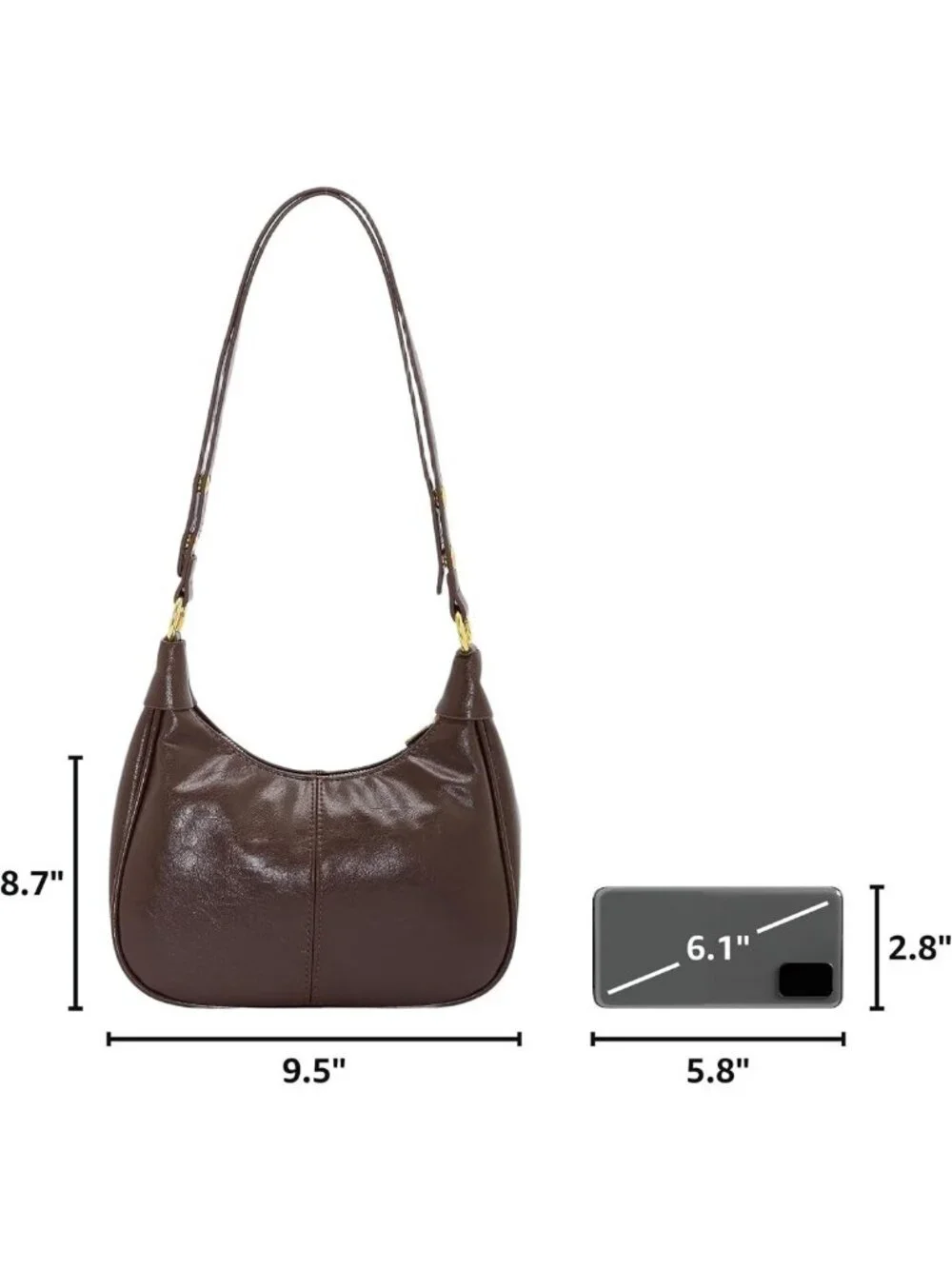 Cute Retro Crescent Hobo Bag for Women | Soft Vegan Leather, Adjustable Strap